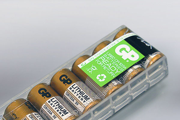 Responsible Packaging Battclip CR 123 Battery dispenser